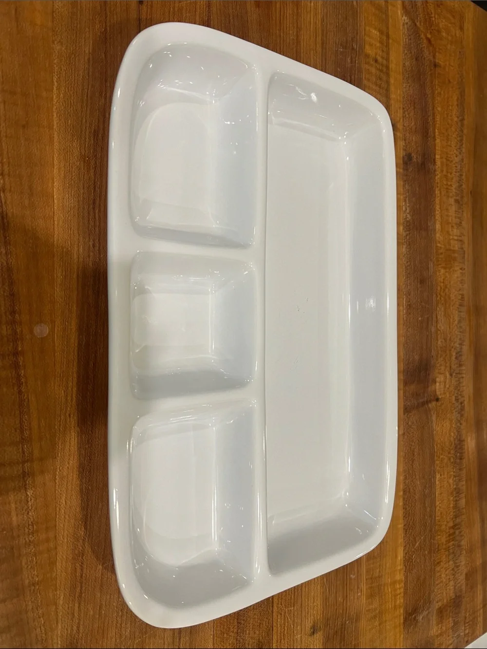 Crate&Barrel White Sectioned Ceramic Serving Platter
